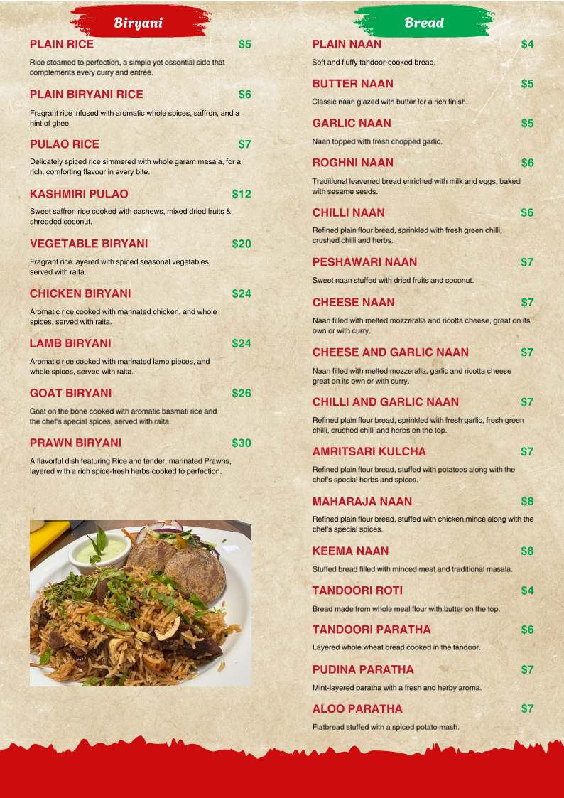 Menu, AB BOI'S Restaurant & Bistro