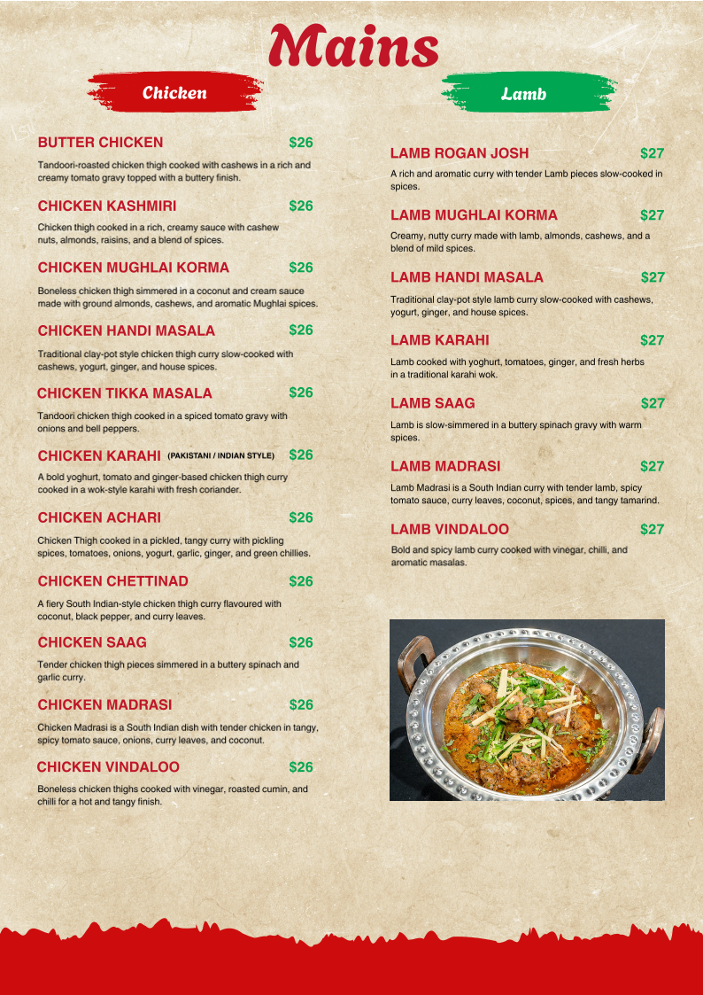 Menu, AB BOI'S Restaurant & Bistro