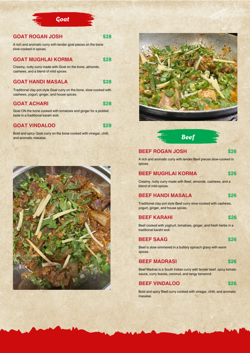 Menu, AB BOI'S Restaurant & Bistro