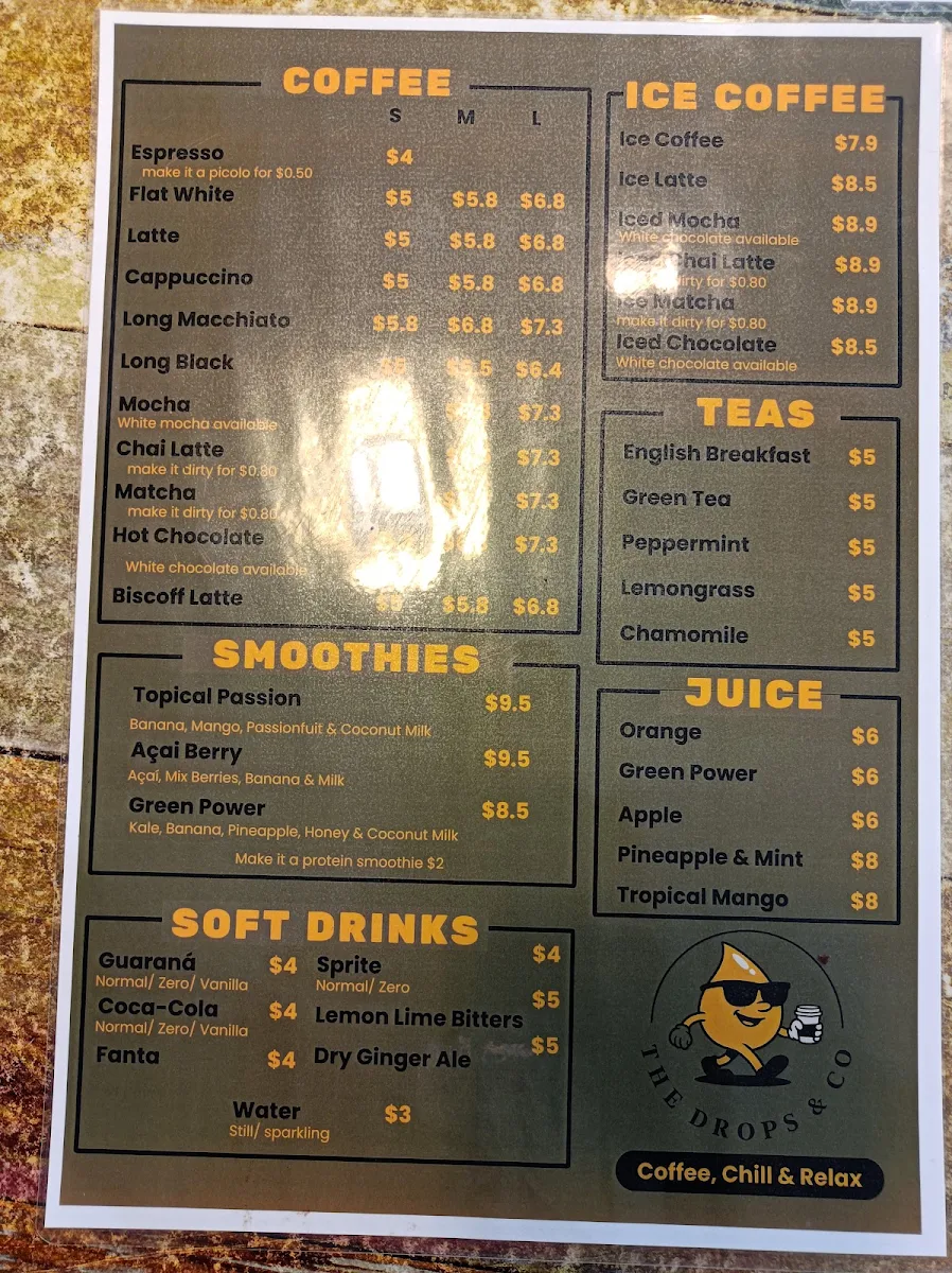 Menu, The Drops & Co