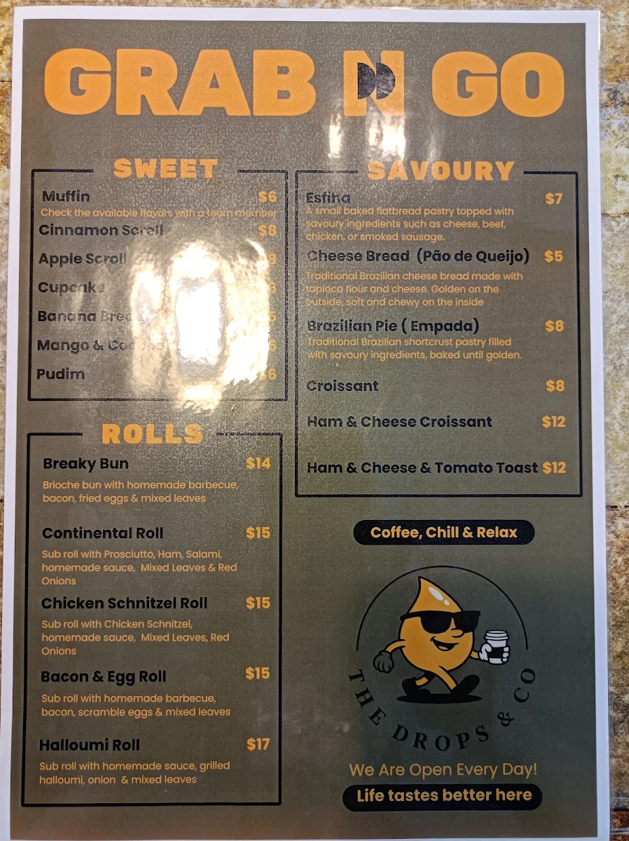 Menu, The Drops & Co