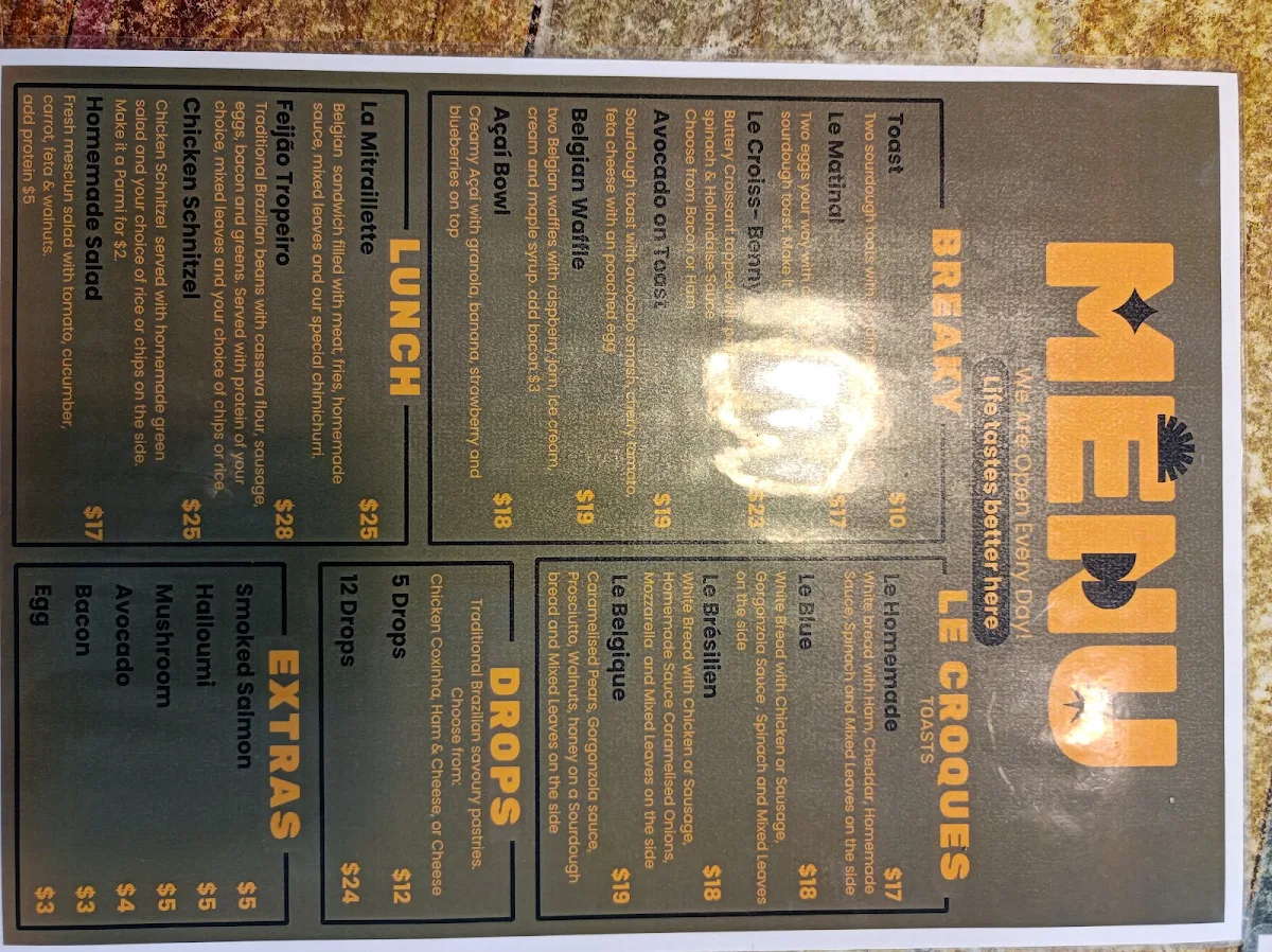Menu, The Drops & Co