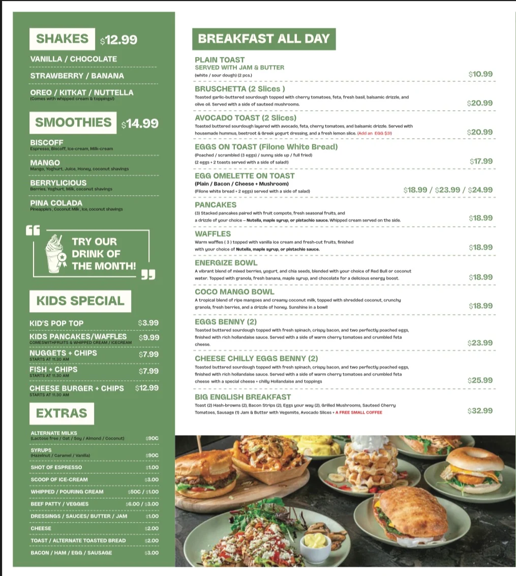 Menu, Coffee Capp’ital