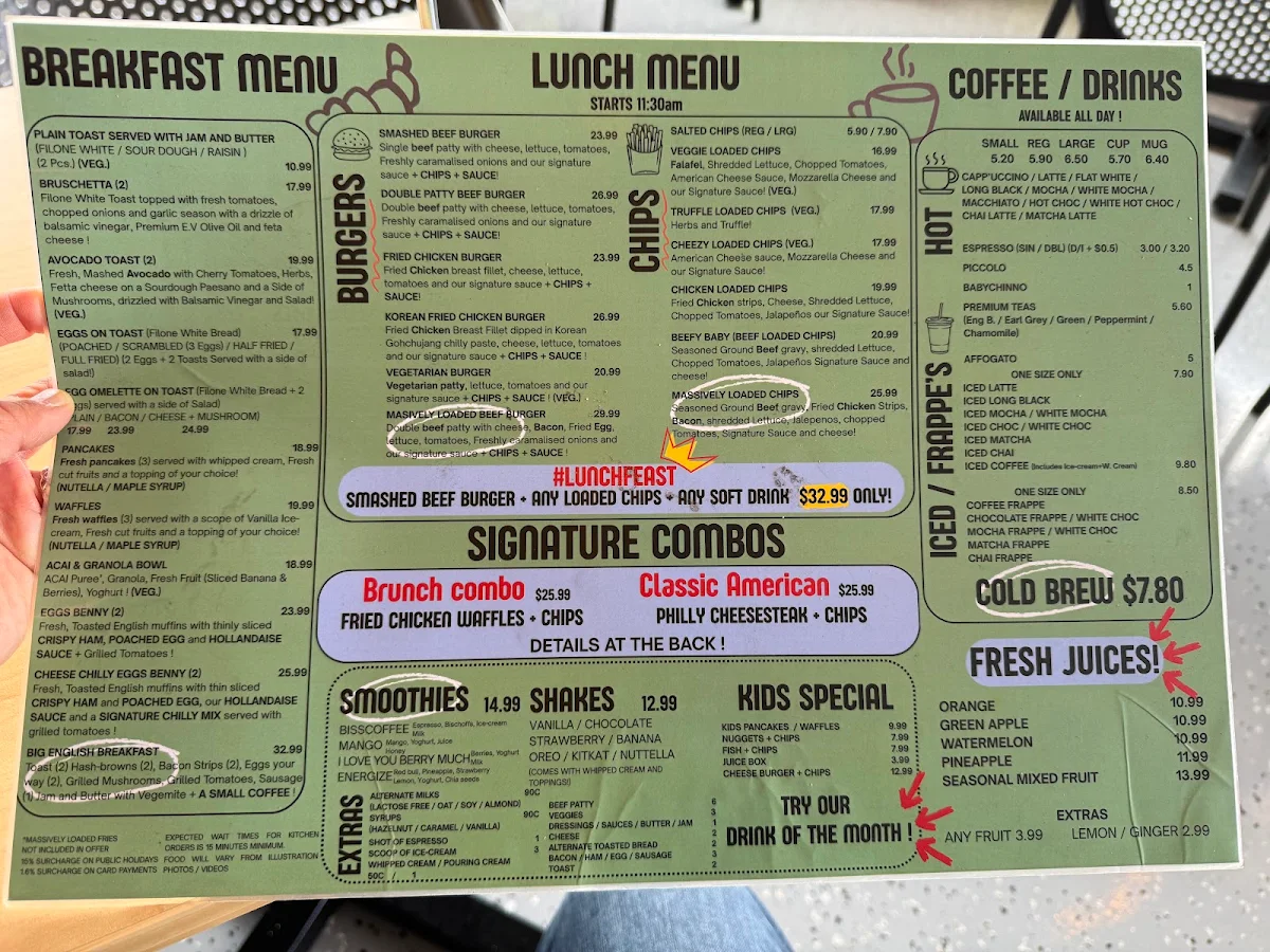 Menu, Coffee Capp’ital