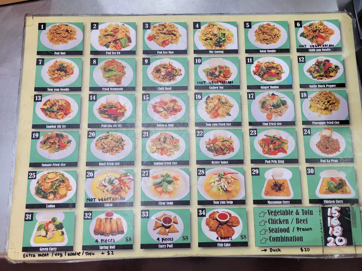 Menu, Thai Connection