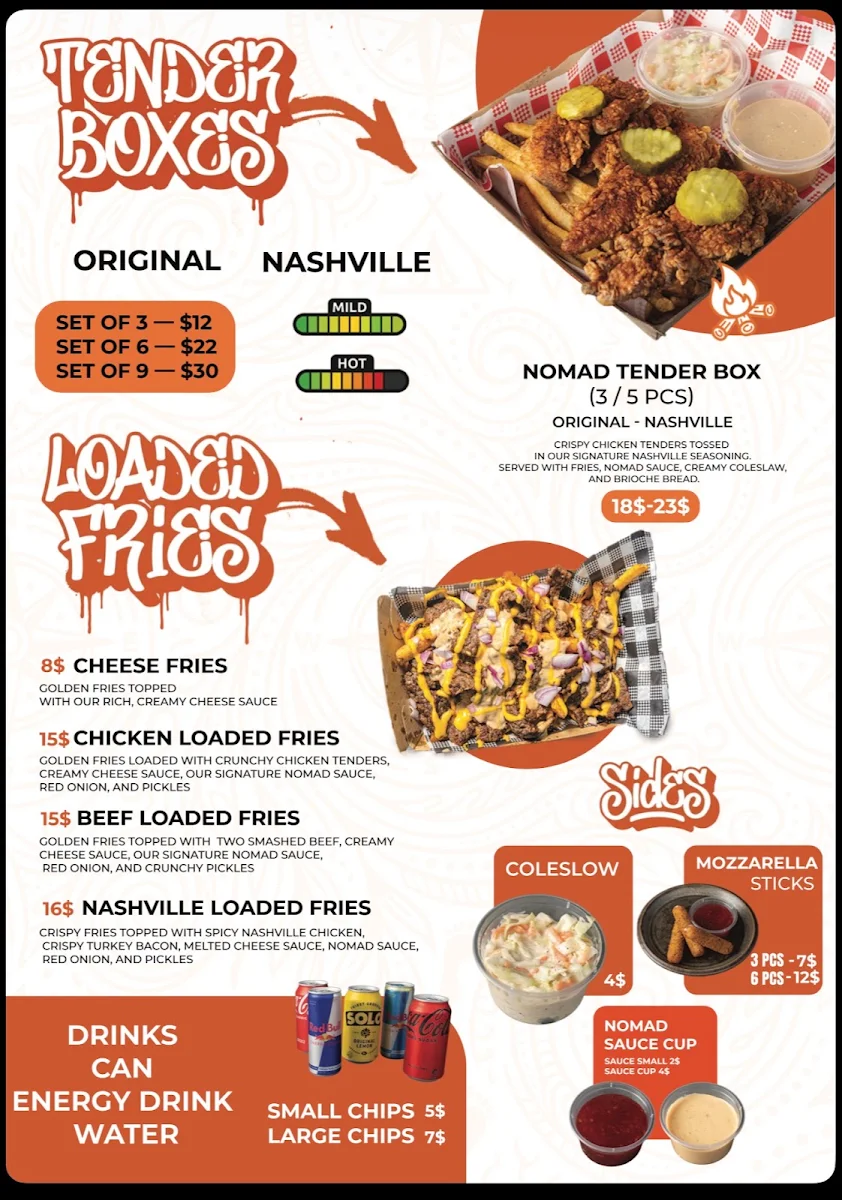 Menu, Nomad Burger