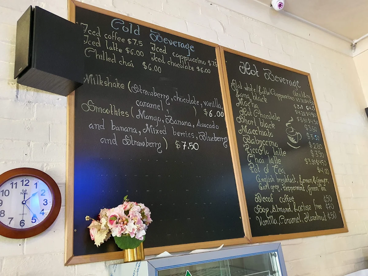 Menu, Marian St. Cafe
