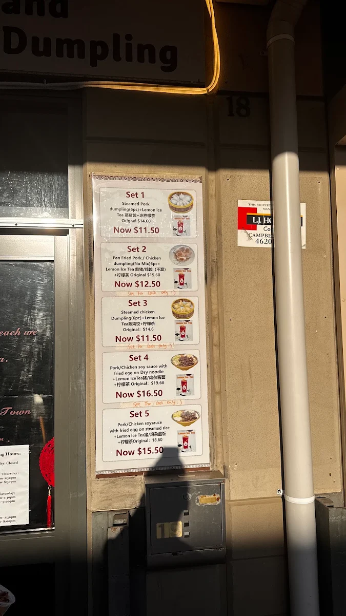 Menu, Dumpling bar