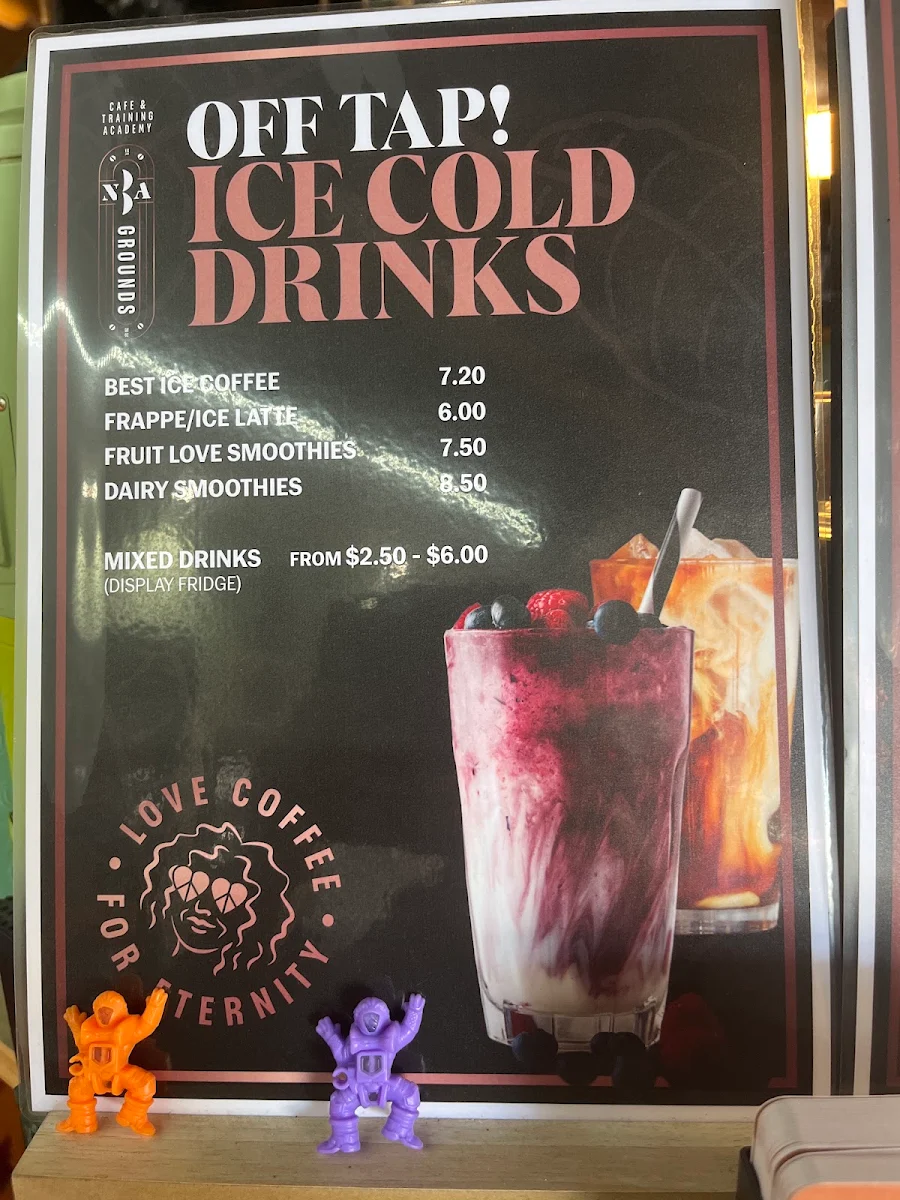 Menu, NBA Grounds Cafe & training academy