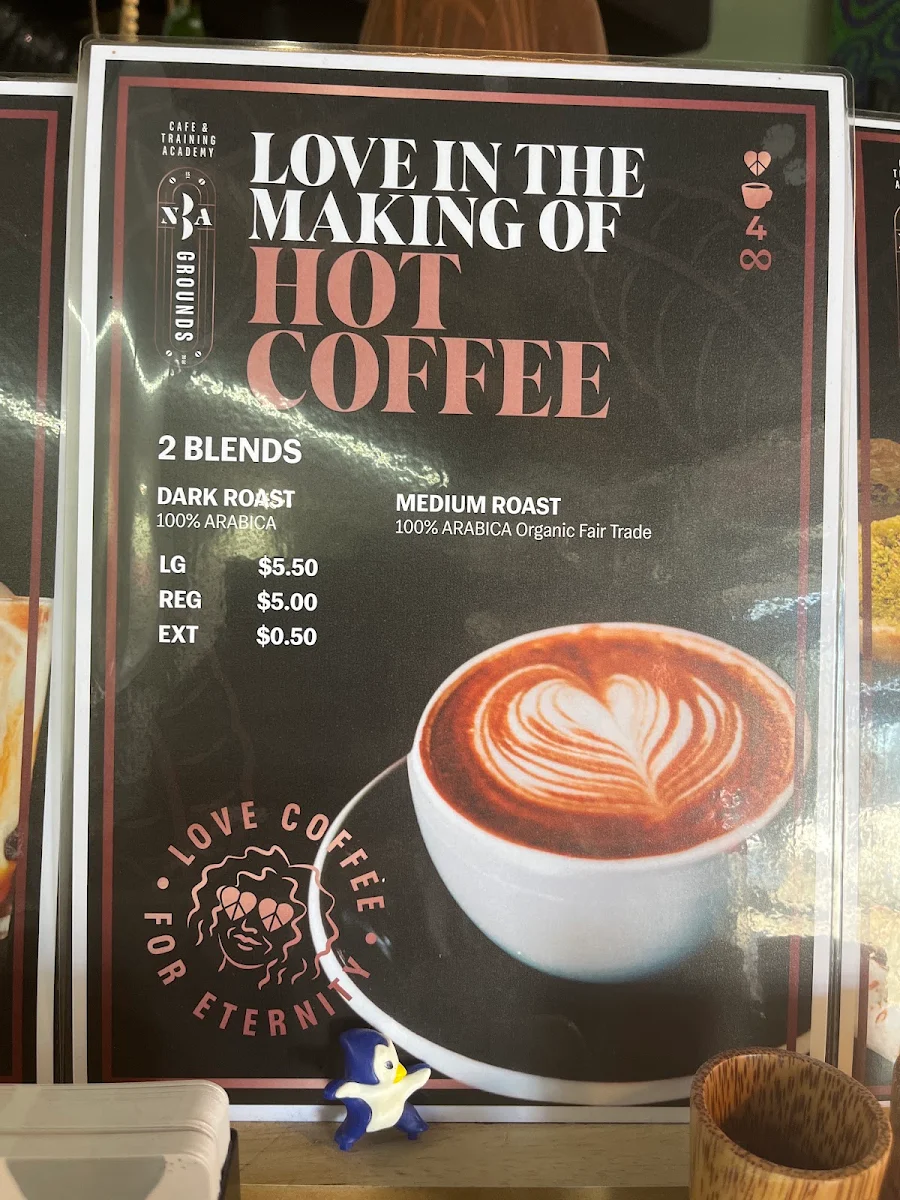 Menu, NBA Grounds Cafe & training academy