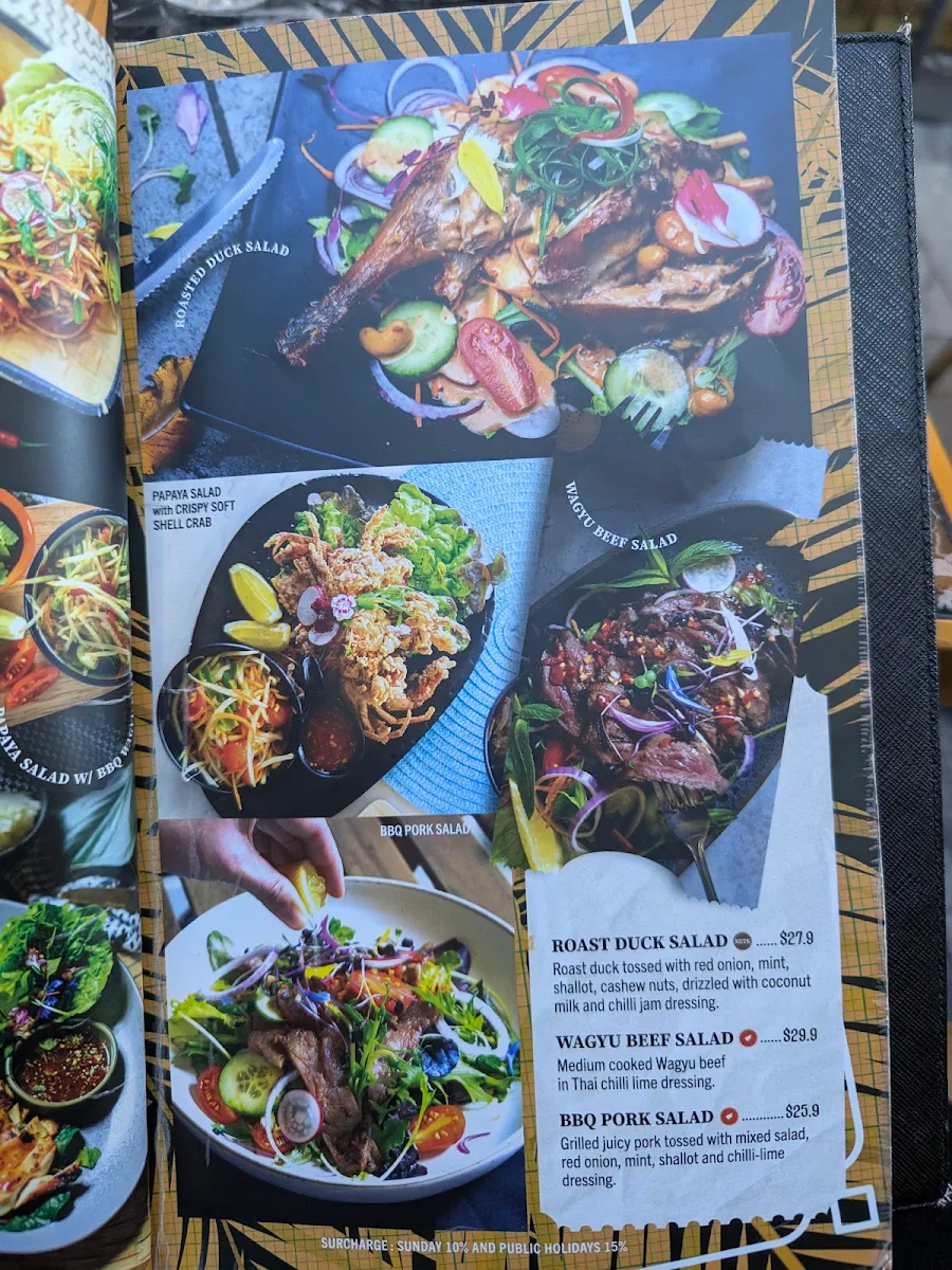 Menu, Little Bangkok Doncaster