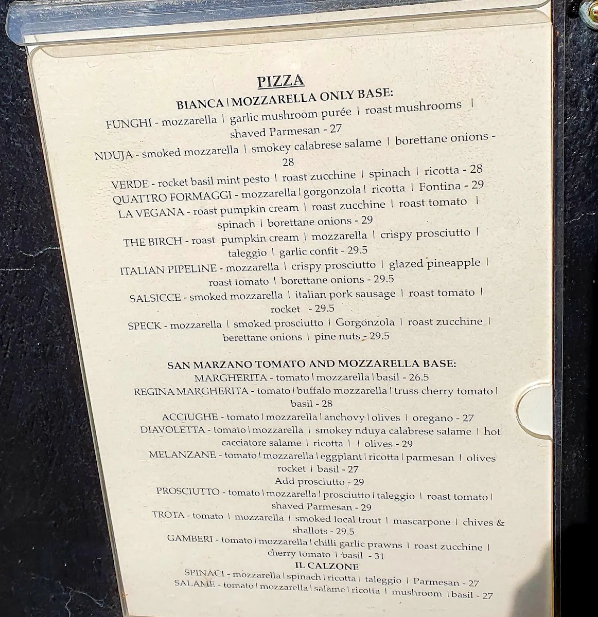 Menu, La Famiglia