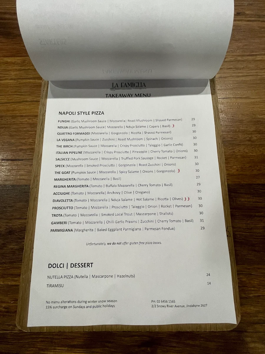 Menu, La Famiglia