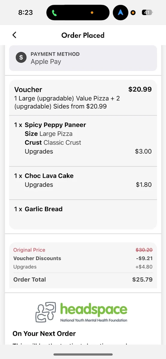 Menu, Domino's Pizza Clyde North