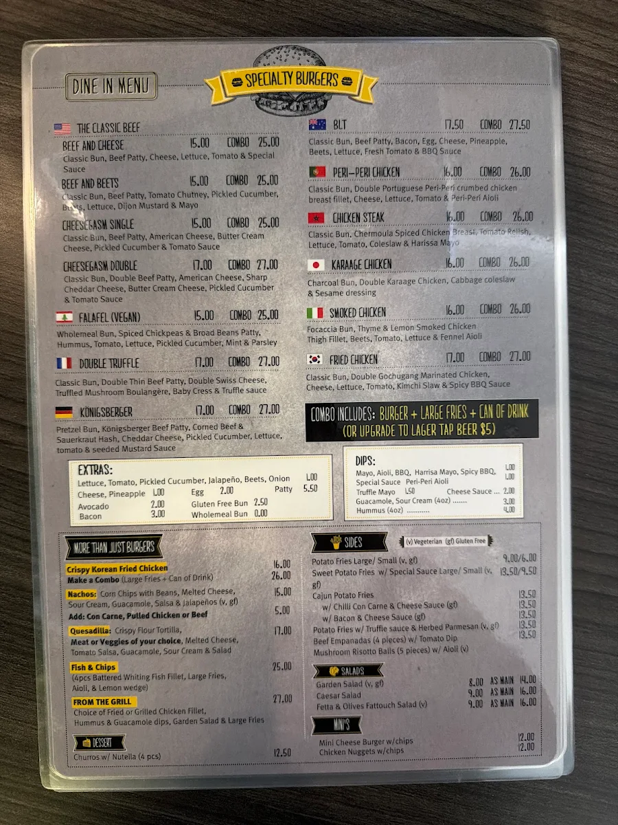 Menu, Burger 10