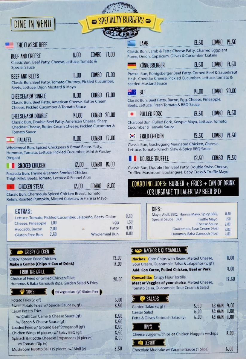 Menu, Burger 10