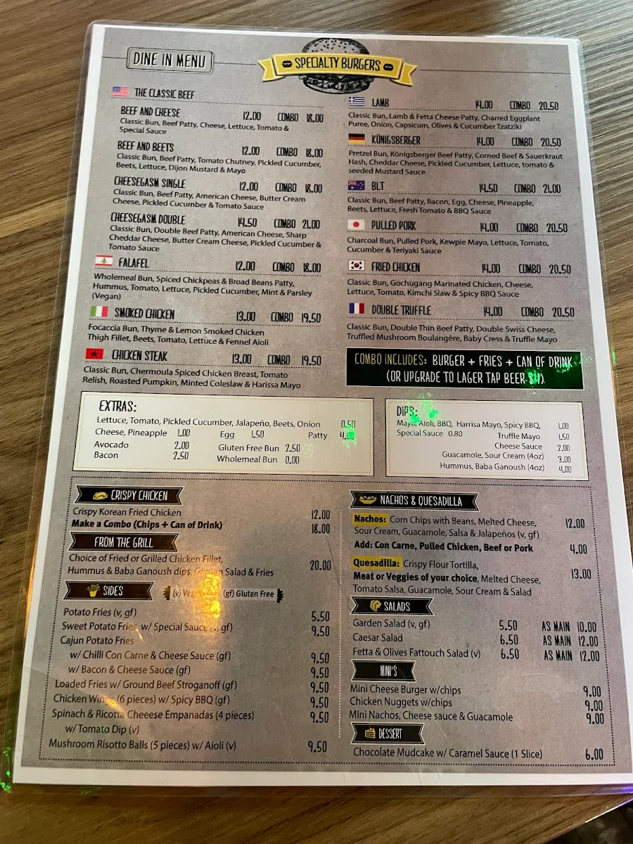 Menu, Burger 10