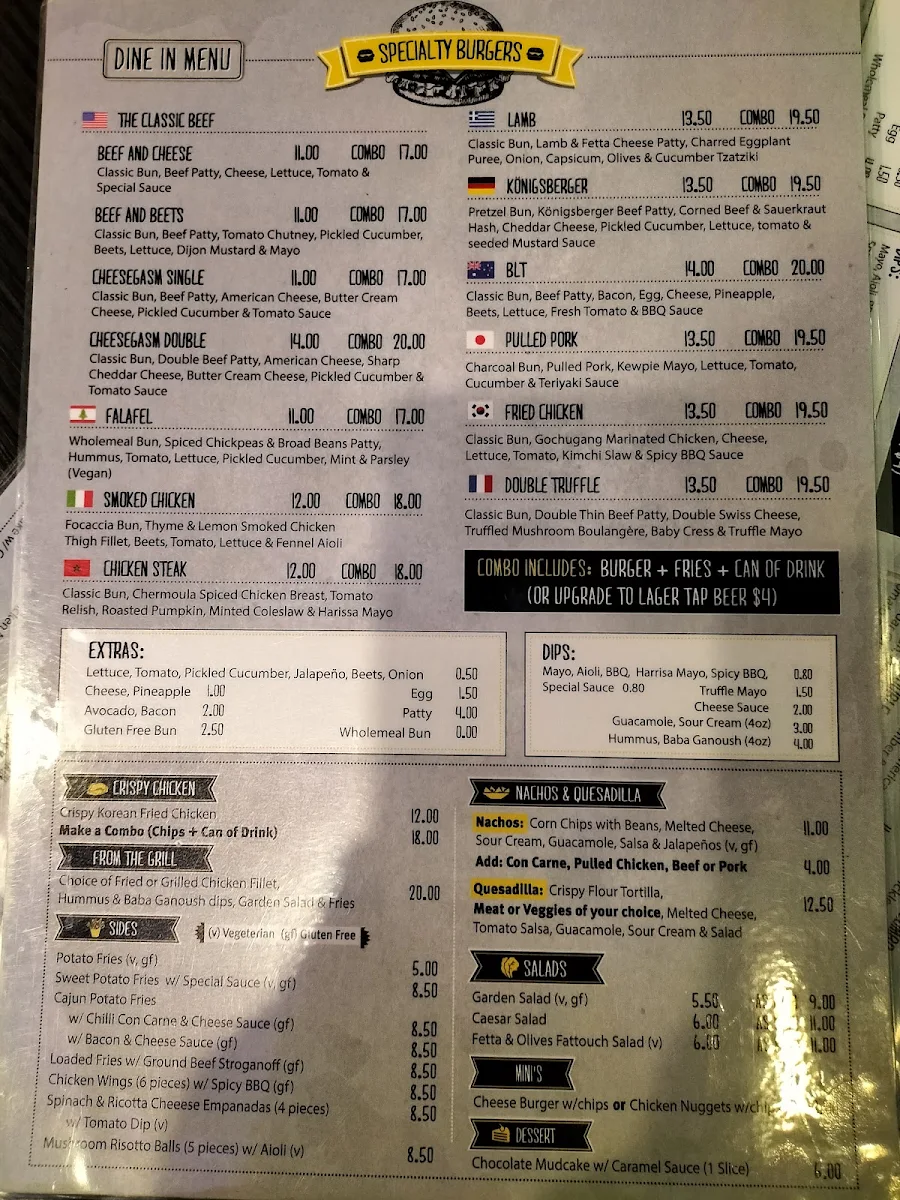 Menu, Burger 10