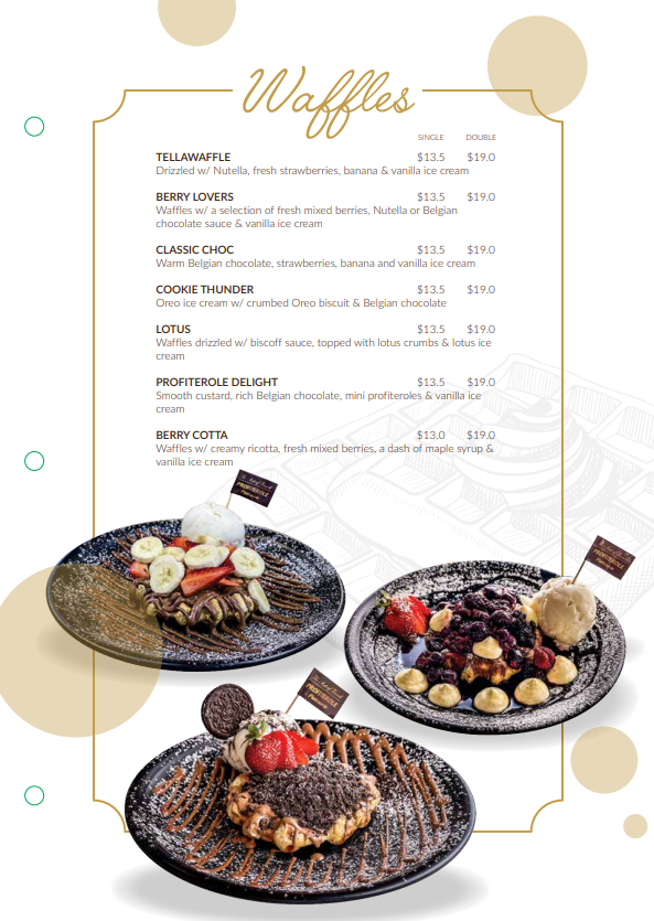 Menu, Profiterole Patisserie Mays Hill