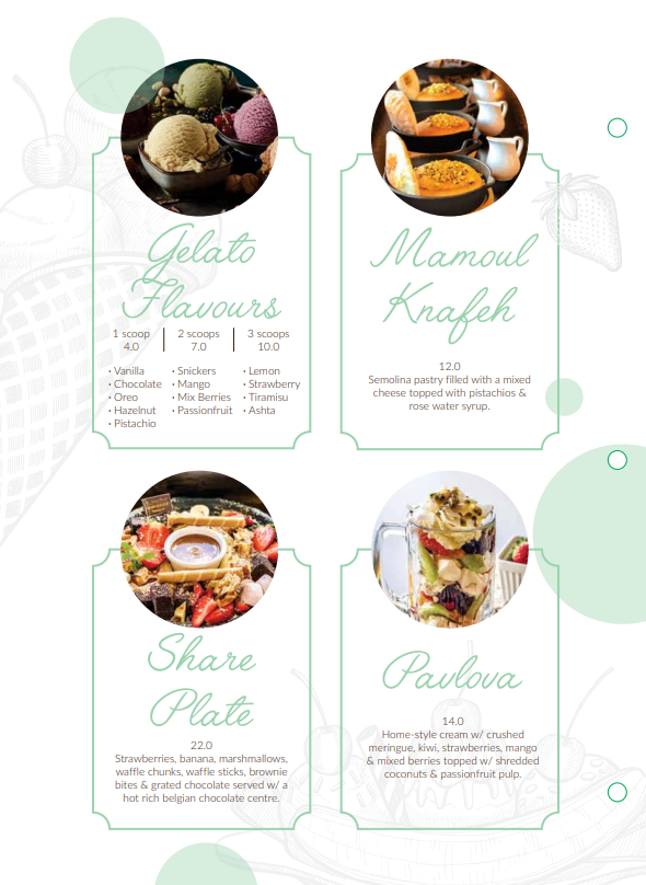 Menu, Profiterole Patisserie Mays Hill