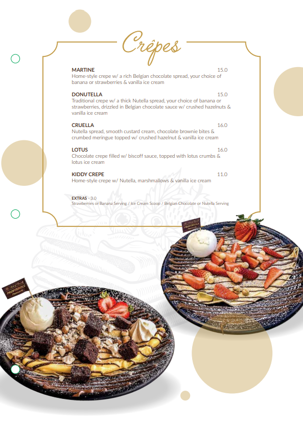 Menu, Profiterole Patisserie Mays Hill