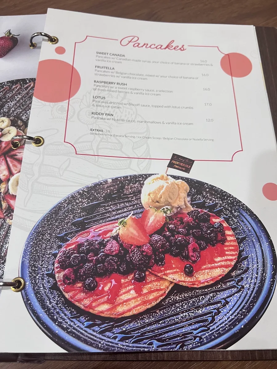 Menu, Profiterole Patisserie Mays Hill