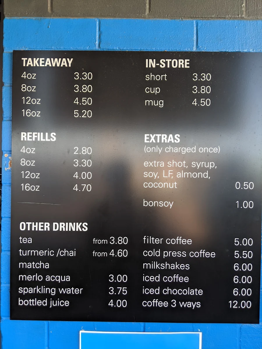 Menu, Merlo Coffee Cafe | Paddington