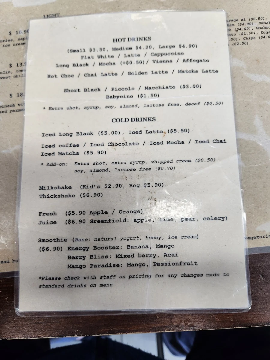 Menu, This Cafe