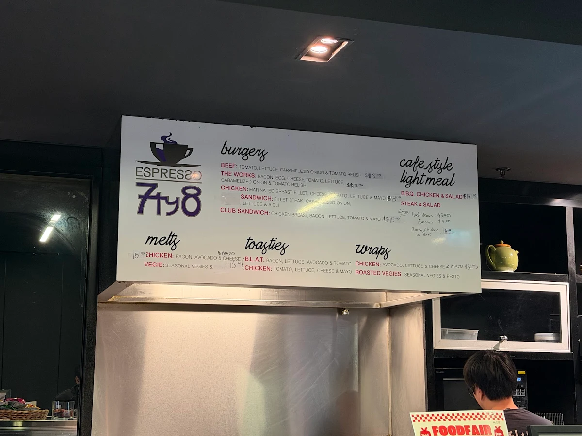 Menu, Espresso 7ty8