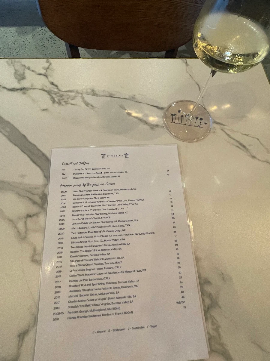 Menu, Third on the Left Palm Cove