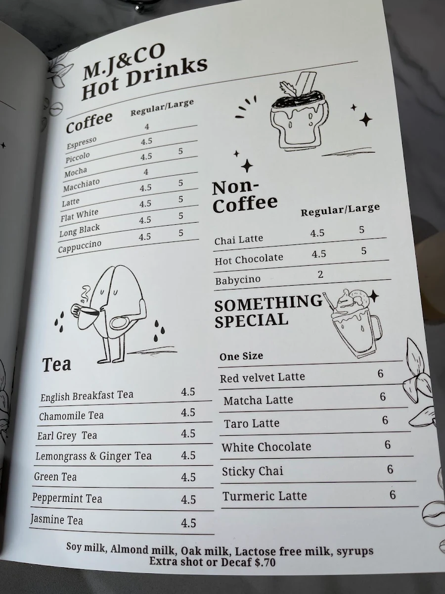 Menu, M.J & Co Concord