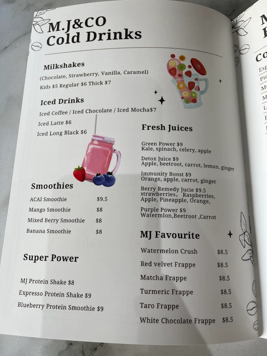 Menu, M.J & Co Concord