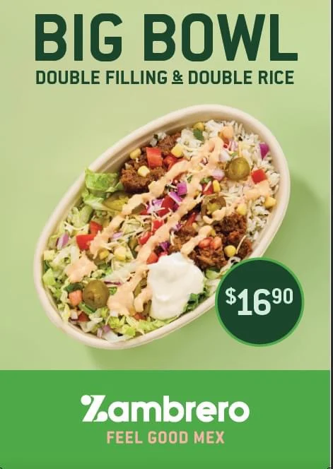Menu, Zambrero Yanchep