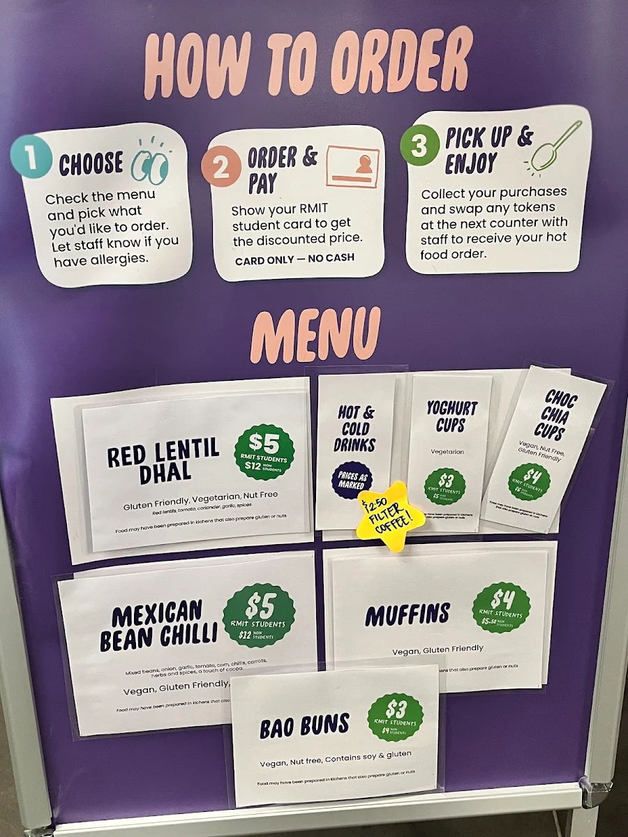 Menu, Realfoods Canteen