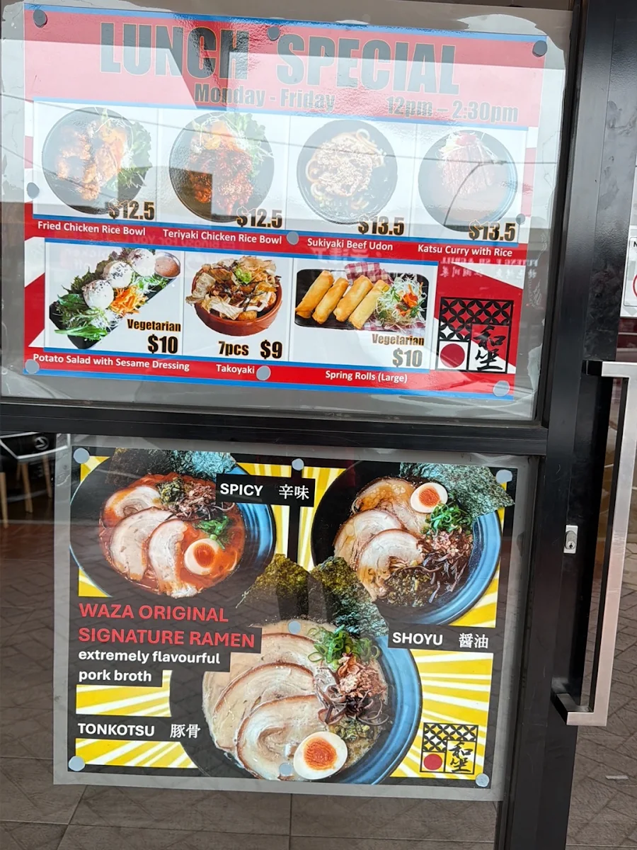 Menu, WAZA Japanese Restaurant