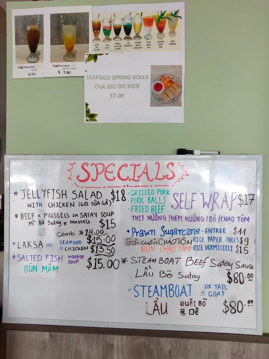 Menu, Phong Dinh Noodle House