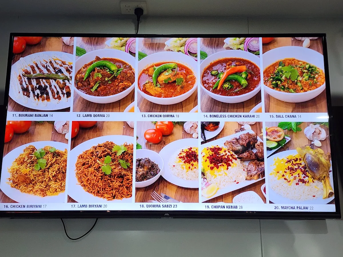 Menu, Afghan Kebab Campbellfield