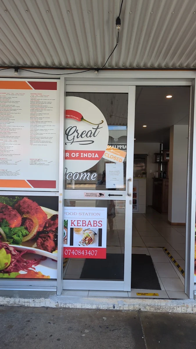 Menu, The Great Flavour of India