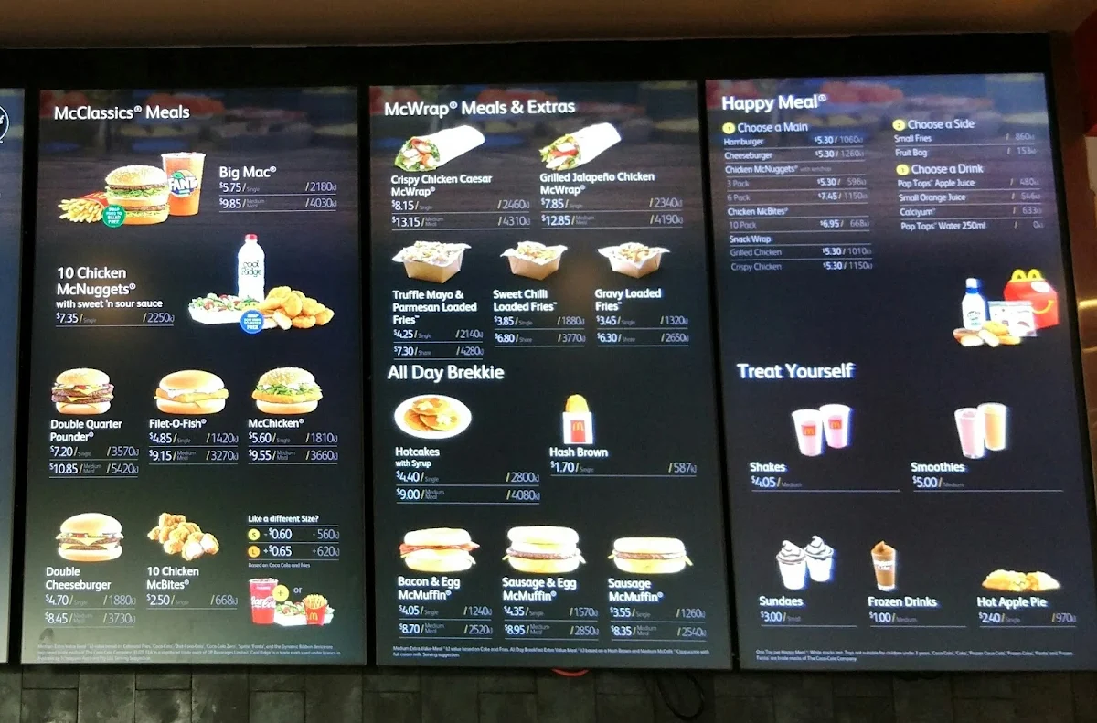 Menu, McDonald's Wollert
