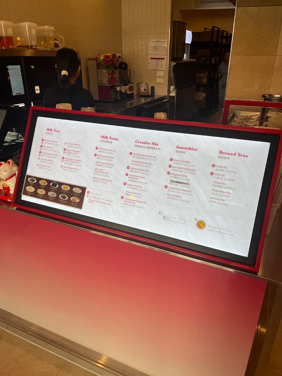 Menu, Gong Cha South Melbourne