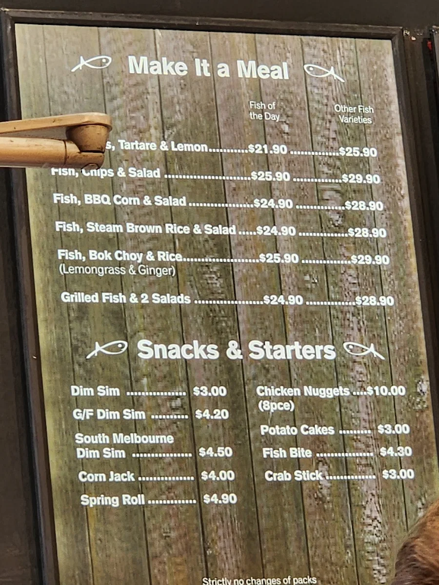 Menu, Captain & Co Fish & Chips