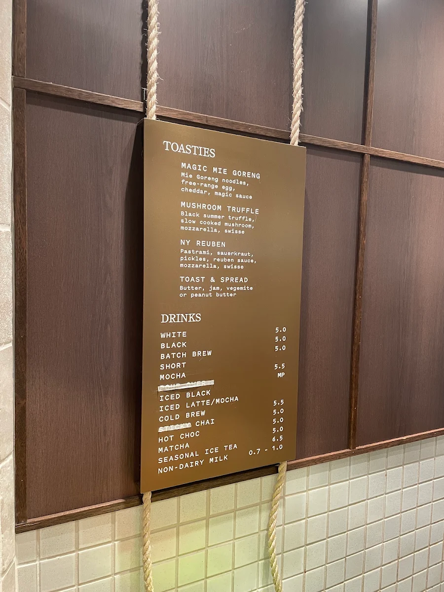 Menu, Dutch Smuggler coffee Qvb