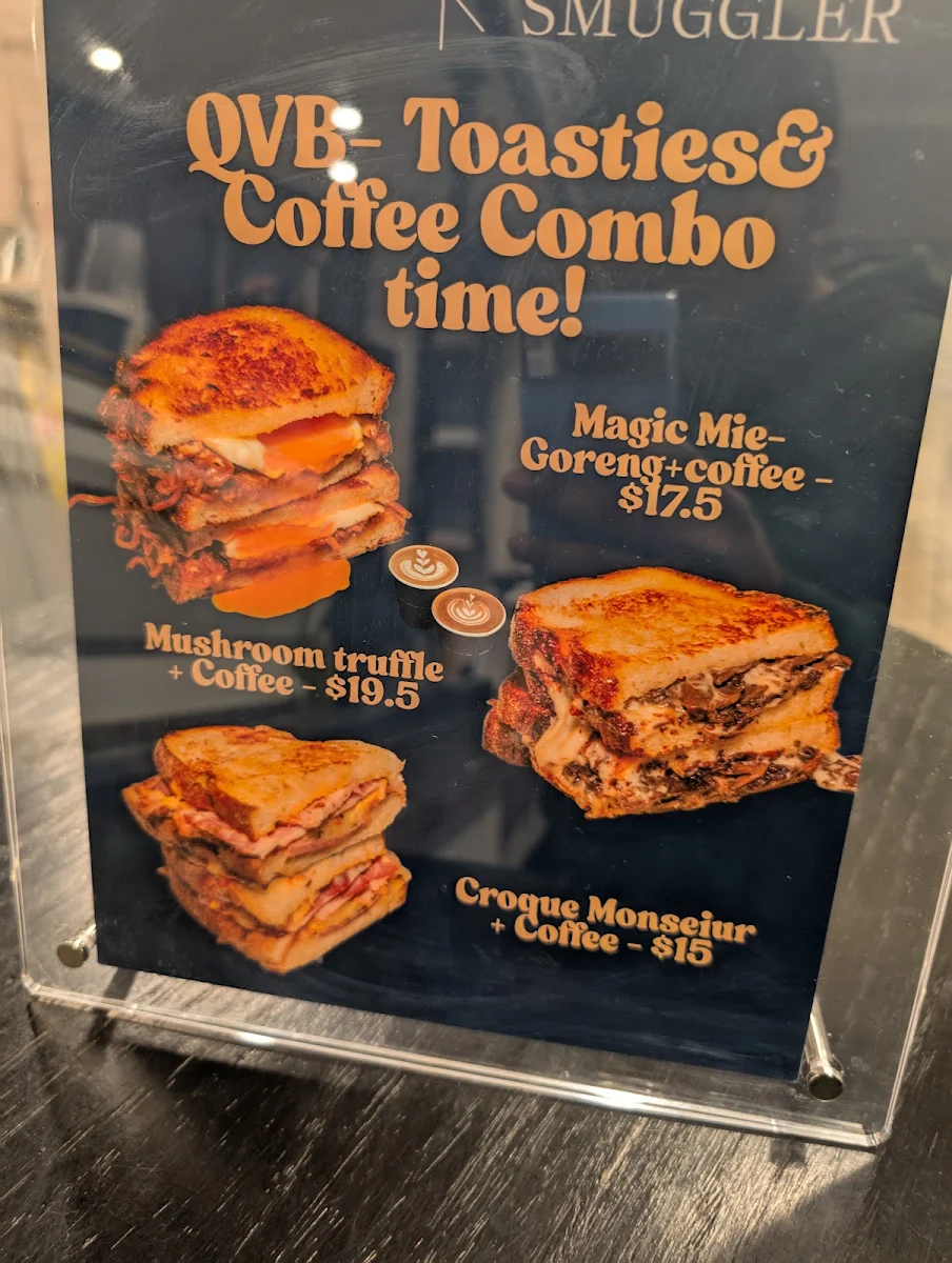 Menu, Dutch Smuggler coffee Qvb