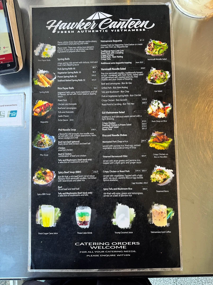 Menu, Hawker Canteen