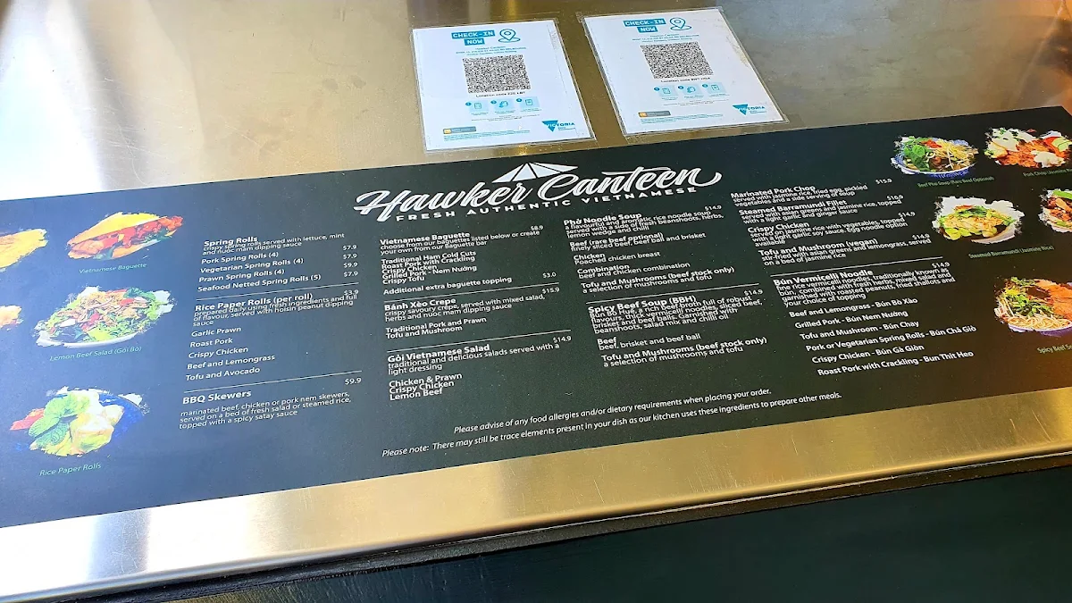 Menu, Hawker Canteen