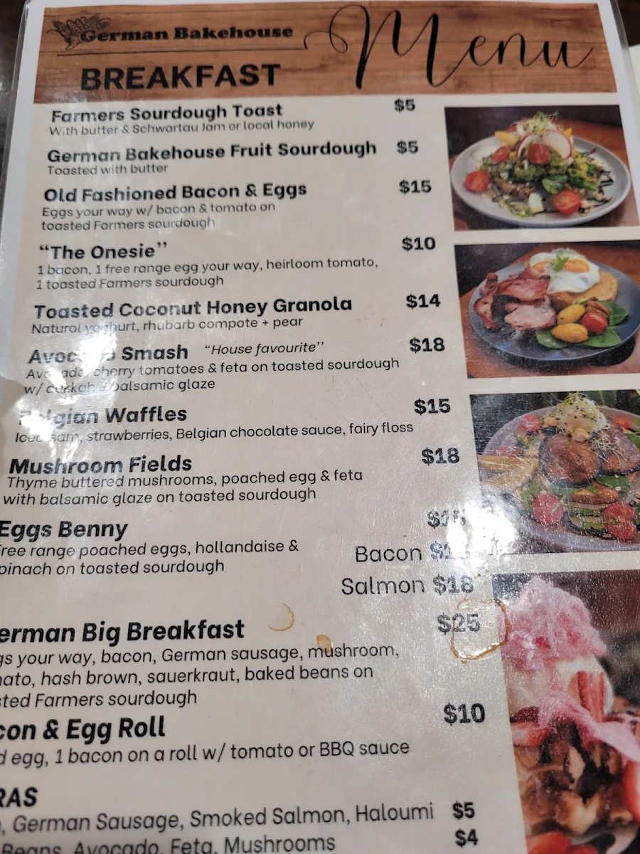 Menu, German Bakehouse Cooroy