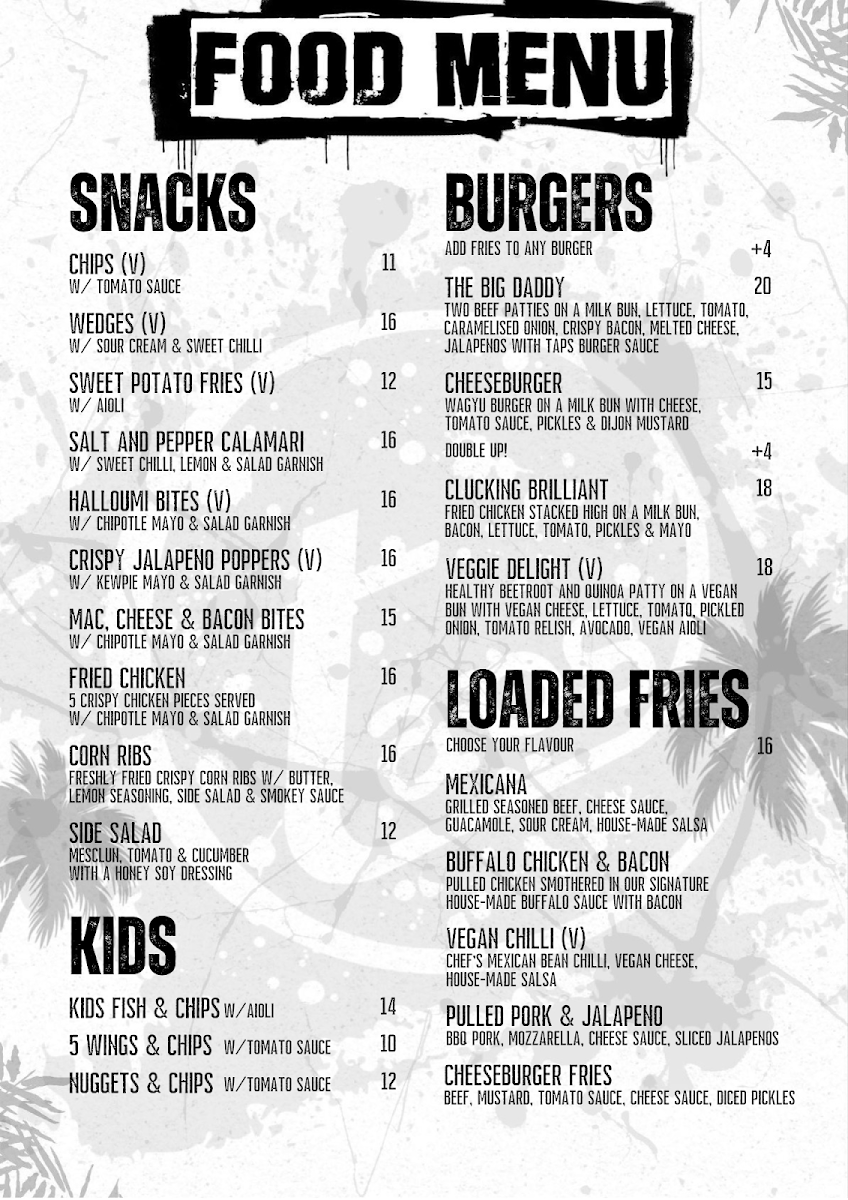 Menu, Taps Mooloolaba