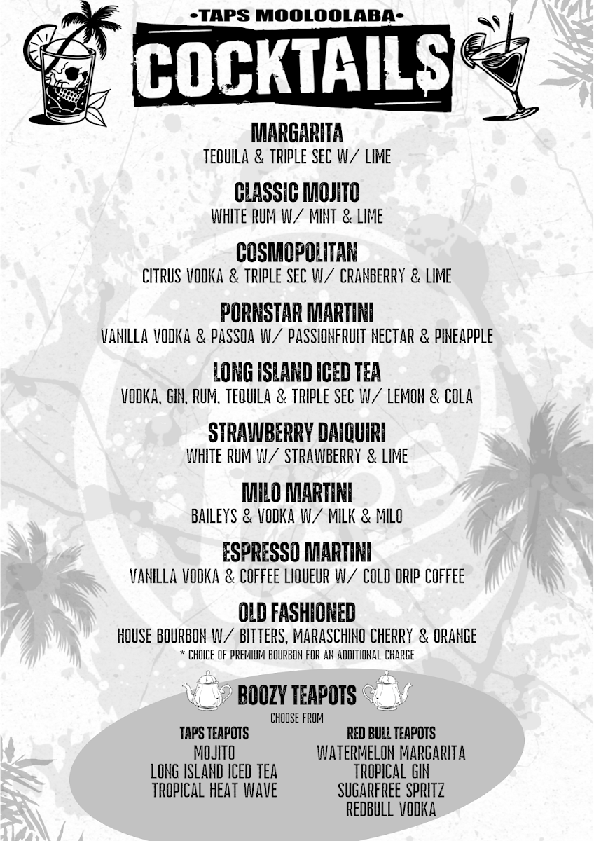 Menu, Taps Mooloolaba
