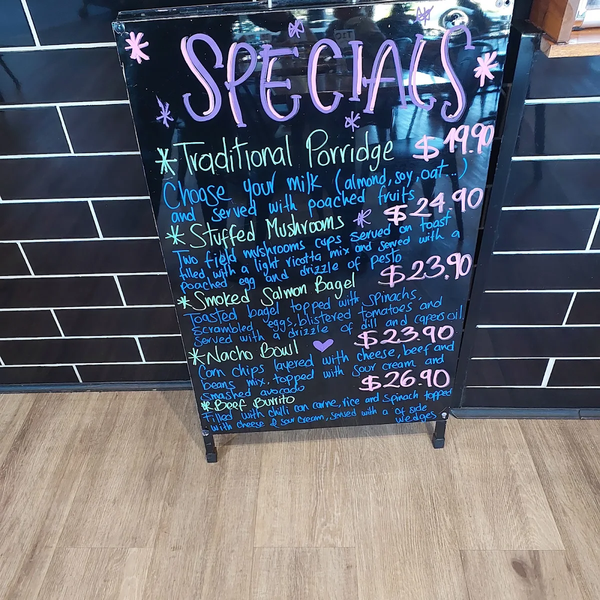 Menu, il baretto
