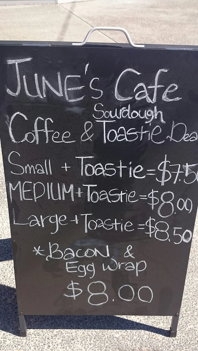 Menu, June's Cafe
